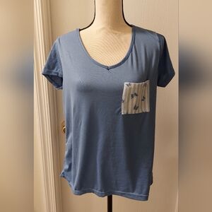 Blue Short Sleeve Pocket Shirt